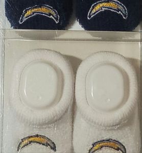 LOS ANGELES CHARGERS HIGH QUALITY INFANT BABY BOOTIES 3 TO 6 MONTHS